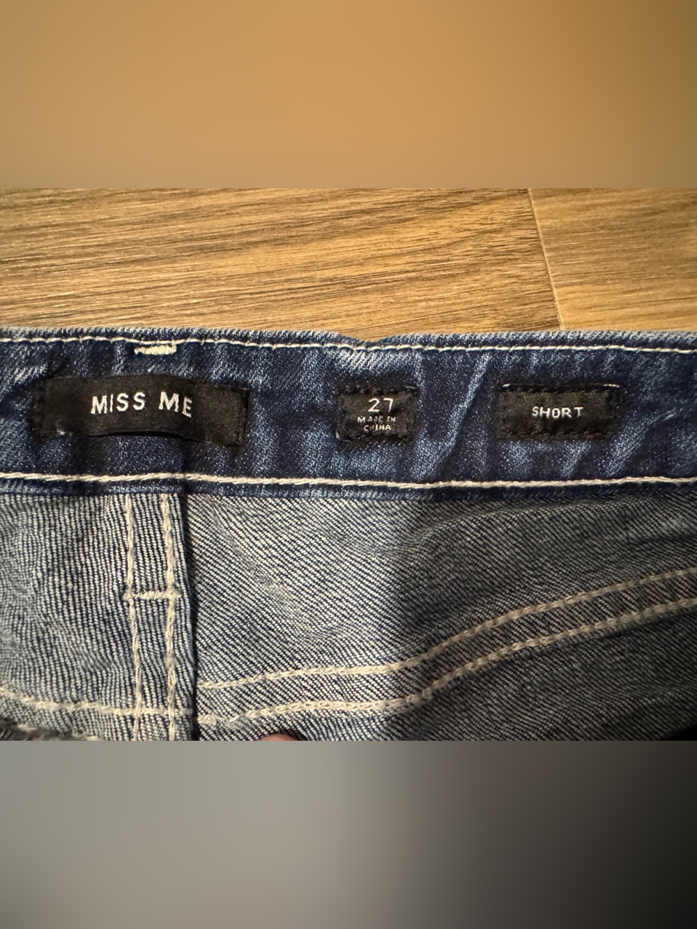 Miss Me Washed Light Blue Denim Cutoff Shorts - Picture 4 of 7